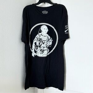 Grunt Style President Benjamin Franklin 1776 Black Graphic T-Shirt